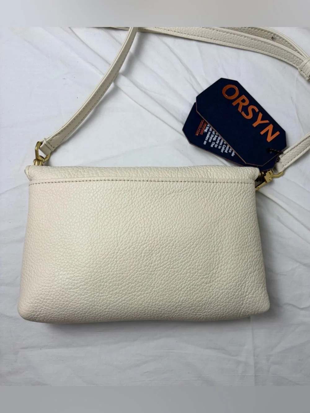 ORSYN Kaanapali Crossbody Milk Pebble Leather BNWT Made in USA🇺🇸